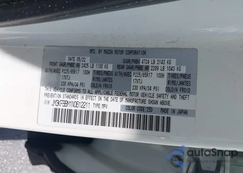 2022 Mazda Cx-5 2.5 S Select z USA, uszkodzony, nr VIN JM3KFBBM1N0612211